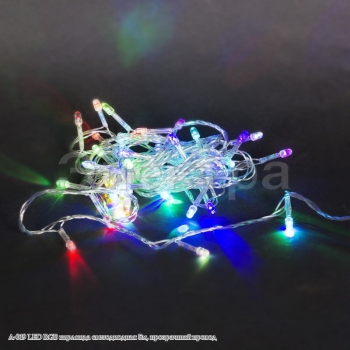 A-019 LED RGB гирлянда светодиодная 5м, прозрачный провод